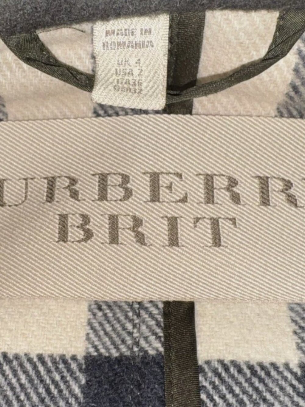 Burberry Olive Hooded Wool Toggle Pea Coat with Check Hood Lining - Picture 3 of 16